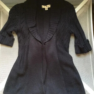 ❄️ Navy blue short sleeve‎ cowl neck open sweater ❄️